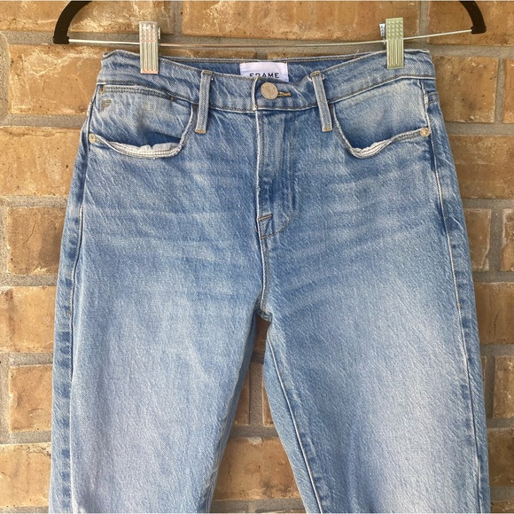 Frame Le High Straight Distressed Jeans, Size 25 - Picture 4 of 9